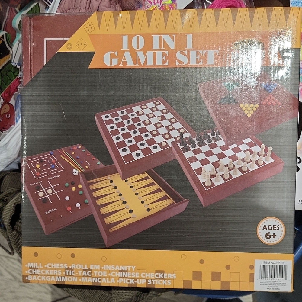 10 in 1 Game Set - Brown
